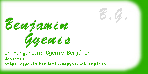 benjamin gyenis business card